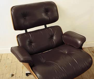Brown leather lounge chair design