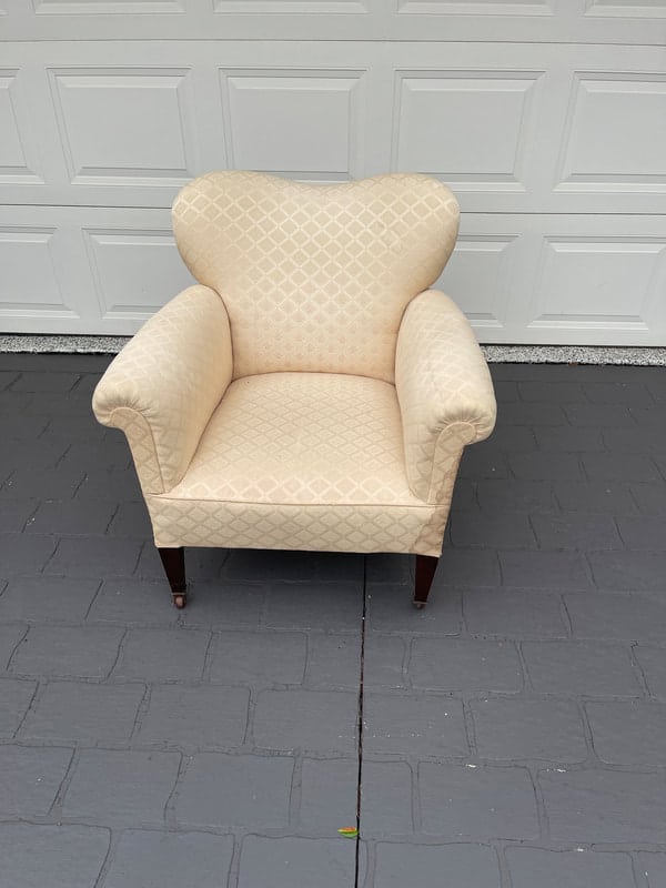Cream-colored heart-shaped armchair