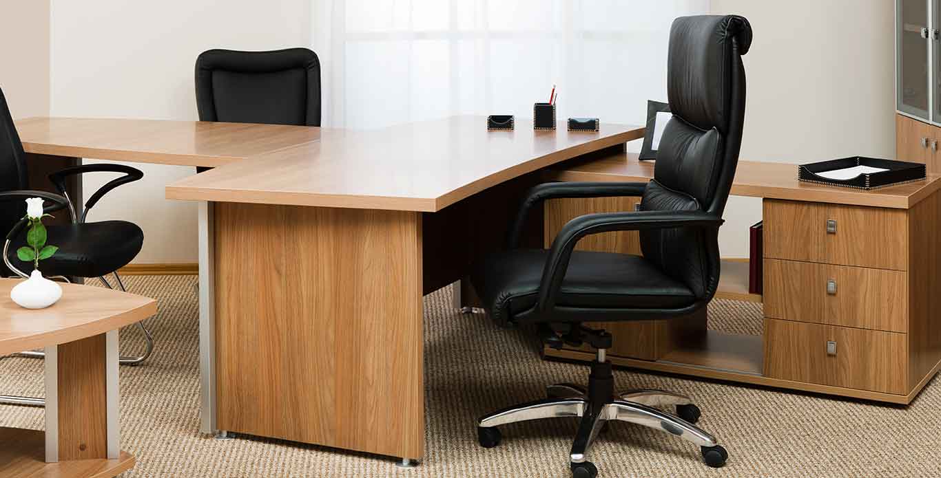 Modern office with wooden furniture